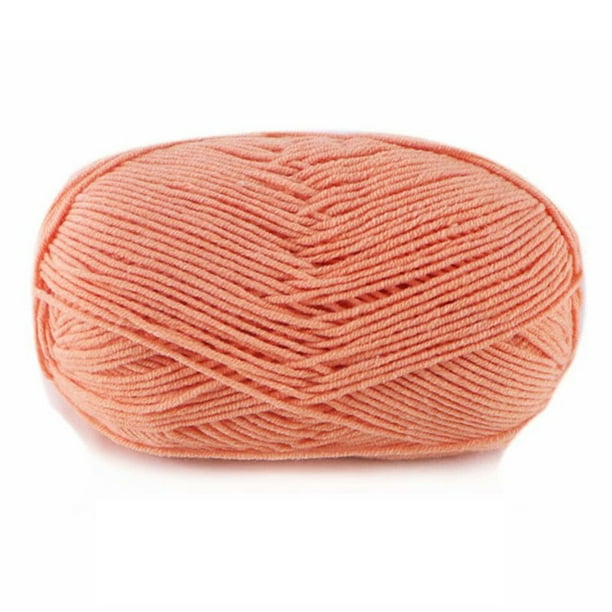 Yuarrent Hilo de ganchillo, hilo de tejer multicolor, artesanías para ropa de bebé, juego de madejas de hilos flexibles, artes de 4 capas para Artesanía 03naranja claro