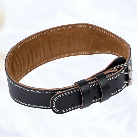 Milisten Waist Belt For Men 1Pack Black Pu Leather Gym Strap For Back Support Size L