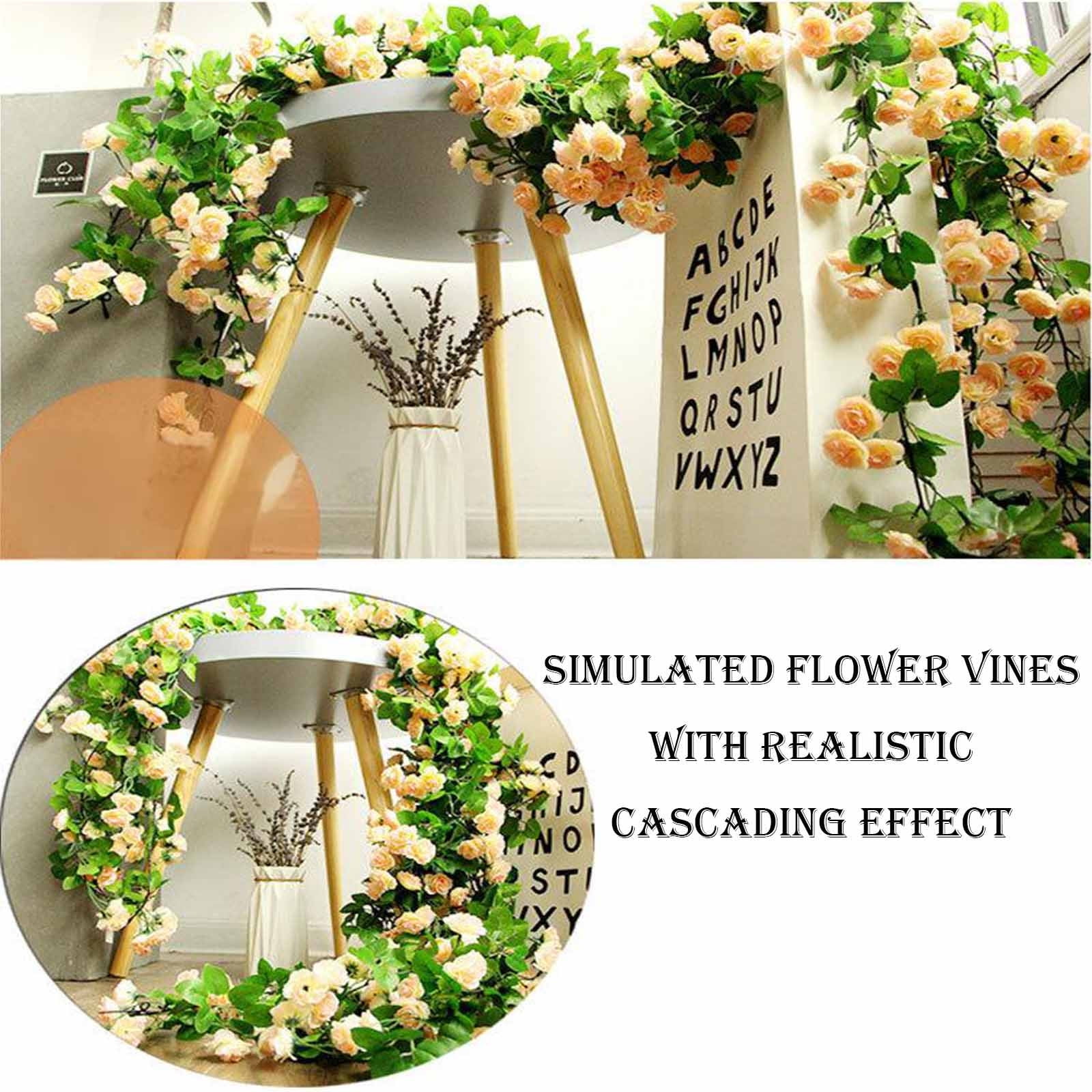 Clearance! Titcea 91" Artificial Cherries Blossoms Flower Vines, Hanging Silk Flower Garland Faux Flowers for Outdoors Spring Wedding Garden Party Home Arch Decor