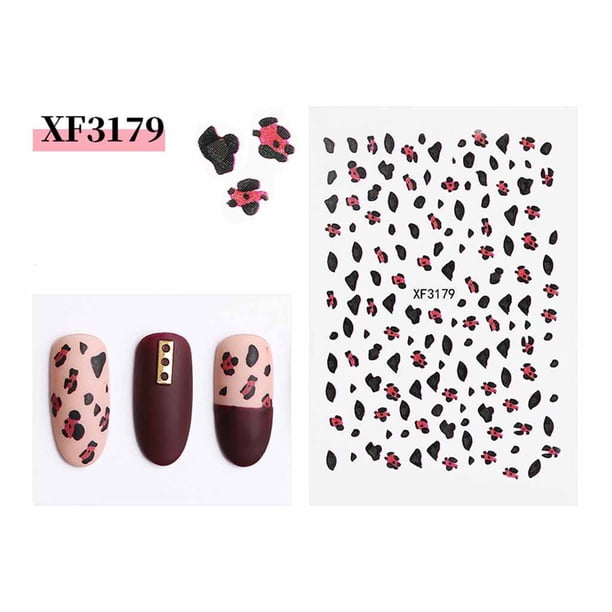 Pegatinas para uñas, pegatinas para uñas para mujer, pegatinas de leopardo para manicura, pegatinas estéreo, pegatinas mate para manicura, pegatinas para uñas.