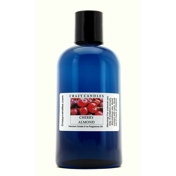 Crazy Candles 8oz Cherry Almond 8 Fl Oz Bottle (237ml) Premium Grade Scented Fragrance Oil Made in USA