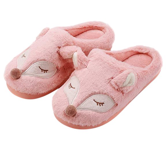 asdoklhq Slip On Shoes for Women,Women's Home Lovely Animal Print Slippers Plush Warm Antiskid Pet Slippers
