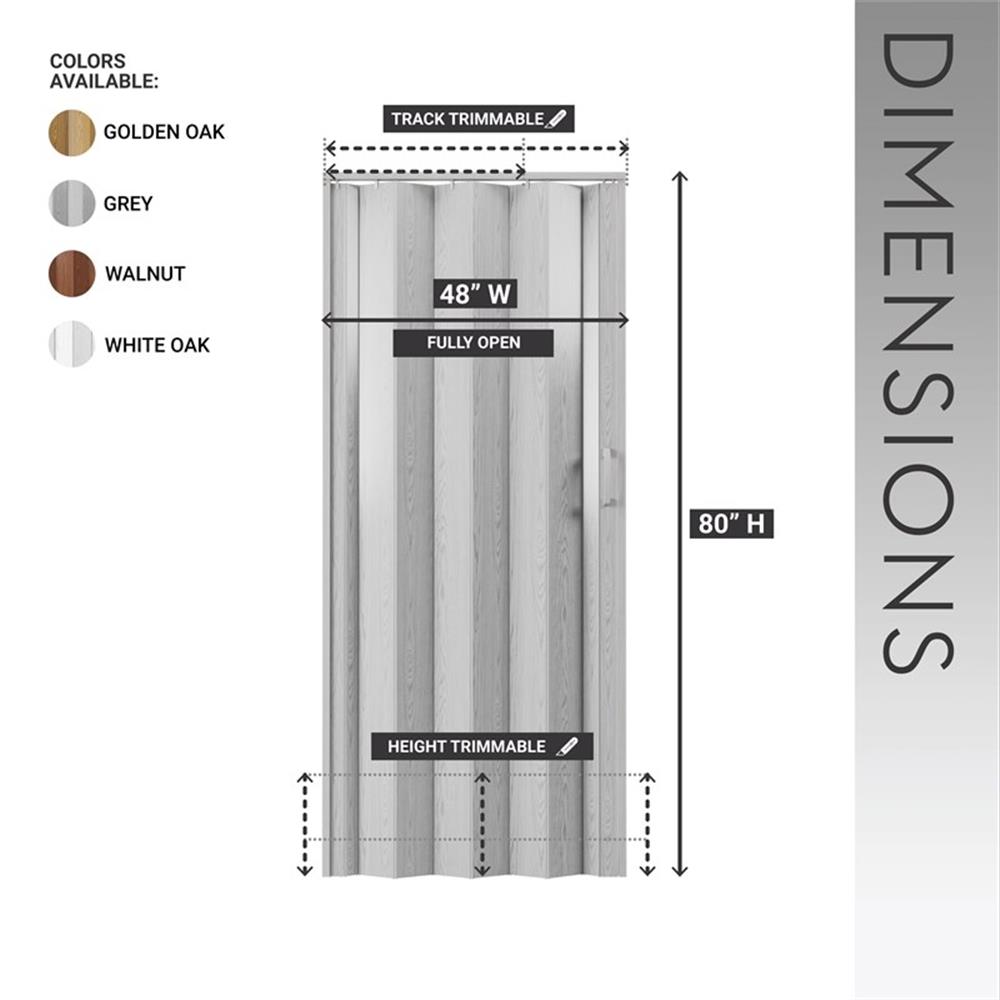 Pemberly Row 48" W PVC Foldable Accordion Doors or Privacy Room Divider - Gold