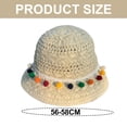 thumbnail image 2 of Circunferencia del sombrero de 50-54 cm, circunferencia de la cabeza pequeña, sombrero de paja, sombrero de protección solar para mujer, sombrero de playa, sombrero tejido de paja con bolas de colores, 2 of 5