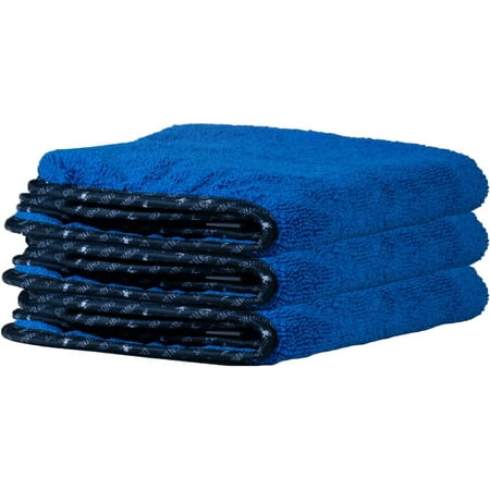 Chemical Guys MIC110003 Professional Grade Premium Microfiber Towels, Blue (16 Inch x 16 Inch) (Pack of 3) - Safe for Car Wash, Home Cleaning & Pet Drying Cloths