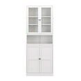 thumbnail image 4 of Versatile White Metal Kitchen Pantry Cabinet with Adjustable Shelves, Freestanding Storage Solution for Kitchen, Living Room & Bathroom, 4 of 11
