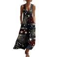 thumbnail image 3 of VBVC Women's Floral V-Neck Sleeveless Maxi Dress,Button Detail Loose Flowy Dress For Women,Ladies' Casual Patriotic Summer Sundress with Pockets,Multicolor,S-3XL, 3 of 8