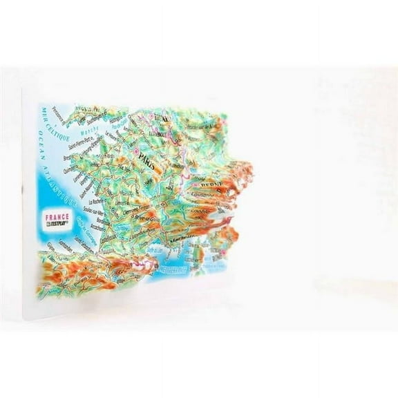 TestPlay 3239 France Raised Relief Map, Rubberized Foam Backing Plus Magnet - Souvenir Size