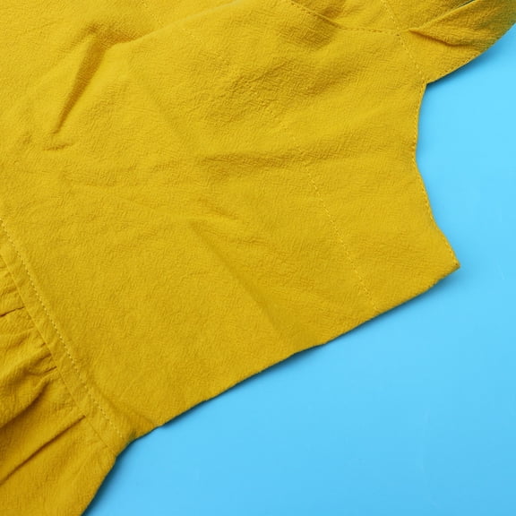 FONDOTIN 1Pc Hanging Neck Cotton Linen Apron Yellow for Home Cooking Protection