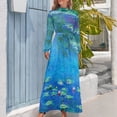 thumbnail image 3 of Claude Monet Water Lilies Color-Enhanced Long Dress cocktail dresses beach dresses long dresses for women evening dress women, 3 of 4