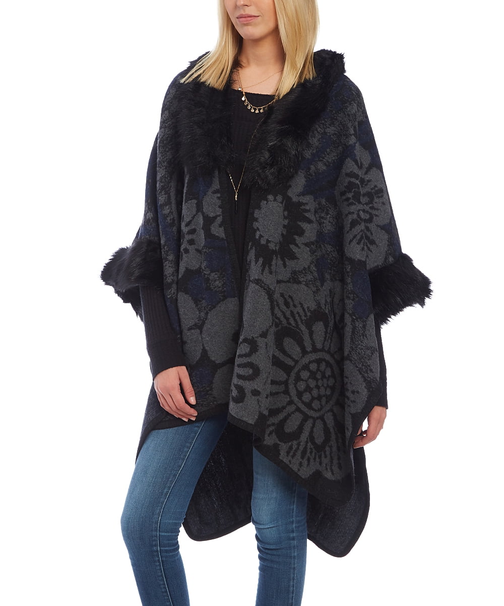 Oussum Navy Shawl Wraps for Women Faux Fur Winter Scarfs for Women