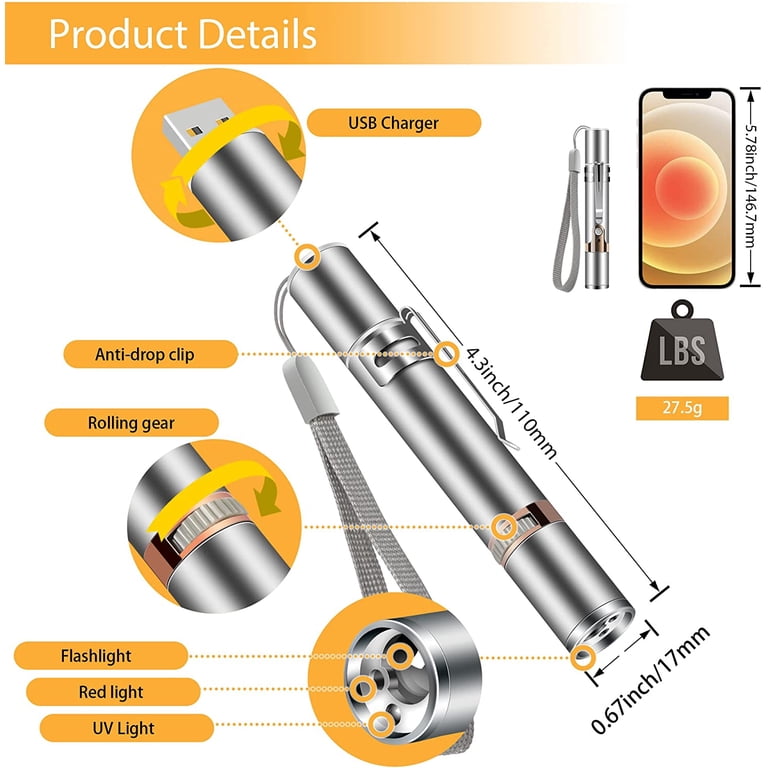FYNIGO Interactive Cat Laser Pointer Toy, USB Rechargeable, 7-in-1