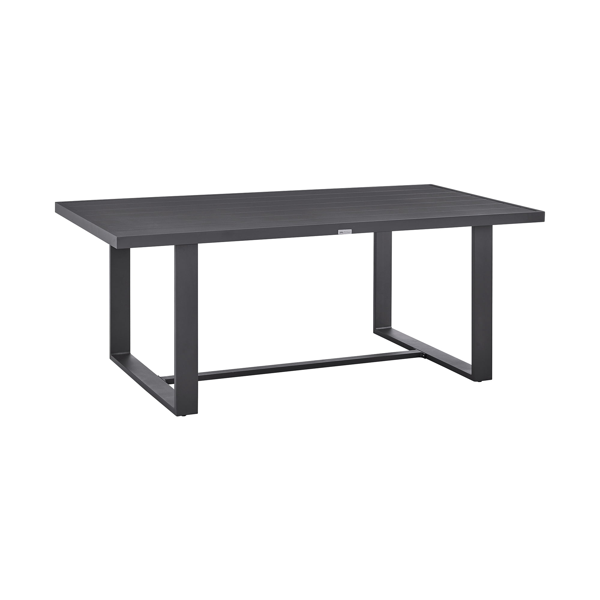 Argiope Outdoor Patio 7-Piece Dining Table Set in Aluminum with Grey Cushions Armen Living