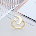 thumbnail image 4 of Anillo Minimalista Con Apertura De Luna Y Estrella Para Mujer, Anillo De Dedo De Moda, Anillo Ajustable, Accesorios De Joyería Scienceny AP006045-00, 4 of 6