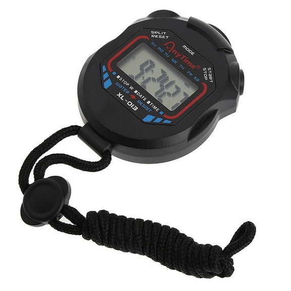 Classic Digital Handheld LCD Chronograph Sports Stopwatch Timer for w/string