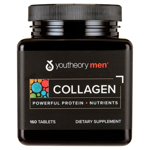 Youtheory Men Collagen Dietary Supplement Hair & Skin Support, 160 Count