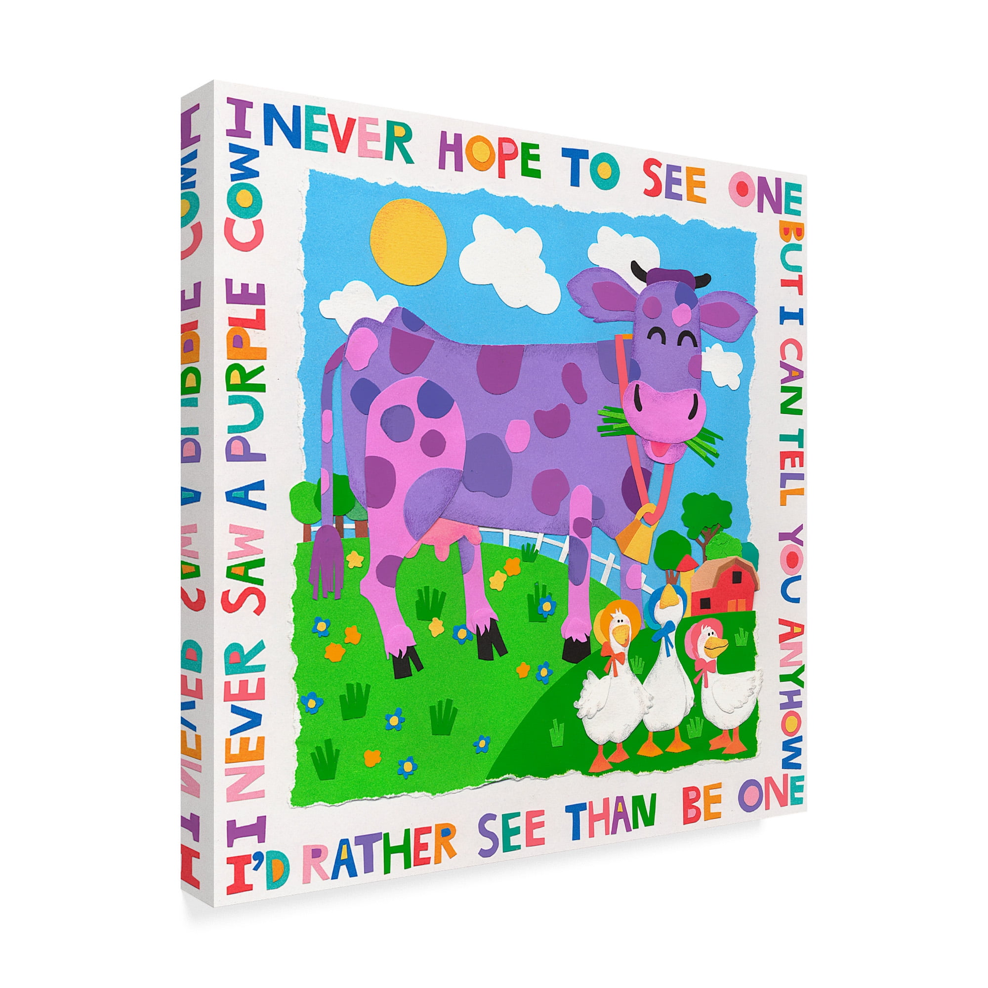 Trademark Fine Art 'I Never Saw A Purple Cow' Canvas Art by Cheryl Piperberg
