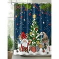 thumbnail image 2 of Fsddascl Blue Christmas Gnomes Shower Curtain Set - 72" x 78" Washable Bathtub Curtain with 12 Hooks, Xmas Tree Snowflake Pine Needle Waterproof Fabric Stall Shower Curtains for Bathroom/Bathtub, 2 of 6