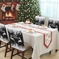 thumbnail image 4 of Merry Christmas Deer Chair Covers Set of 4 Winter Snowflake Reindeer Snow Black Chair Back Covers Stretch Removable Washable Slipcovers Protector for Dining Room Kitchen Party Decor, 4 of 5