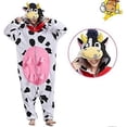 thumbnail image 2 of Adult Unisex Animal Cow Onesie Pajamas, Cosplay Halloween Christmas Carnival Costume, Novelty Nightwear Pyjamas, 2 of 5