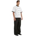 thumbnail image 4 of Toptie Unisex Short Sleeve Hotel Restaurant Waiter Chef Coat Jacket-White-XL, 4 of 5