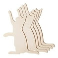 thumbnail image 2 of 5x recortes de gatos de madera, recortes de madera livianos sin terminar, rodajas de madera para manualidades de bricolaje, proyecto de manualidades, 2 of 9