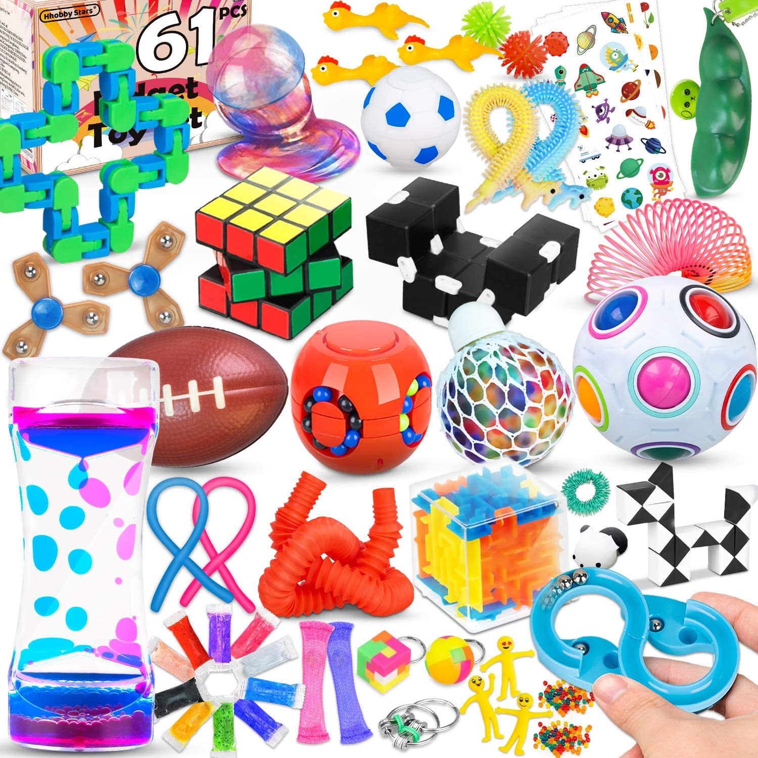 Sensory Toys Sets for Kids Adults Sensory Fidget Toys Bundle Sensory Therapy Toys for Autism ADHD Stress Anxiety Squeeze-a-Bean Toy 