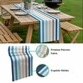 thumbnail image 5 of Blue Brown Stripe Table Runner - 72 Inch Long, Kitchen Dining Table Runner Dresser Scarves, Ombre Geometric Vertical Striped Farmhouse Decor for Coffee Tables Wedding Party Banquet, 5 of 8