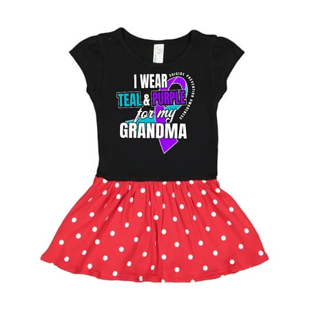 

Inktastic Suicide Prevention I Wear Teal and Purple for My Grandma Gift Toddler Girl Dress