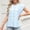 Light blue, variant on Summer Boho Knitwear Top For Women Cap Sleeve Crewneck Crochet Pattern Lightweight Airy Casual Pullover