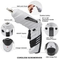 thumbnail image 3 of Cordless Screwdriver, 47 in 1 Electric Screwdriver, Rechargeable 3.6V Portable Cordless Drills Kit, Dual Position Handle with USB Cable LED Light for Home Office DIY Tools, 3 of 7