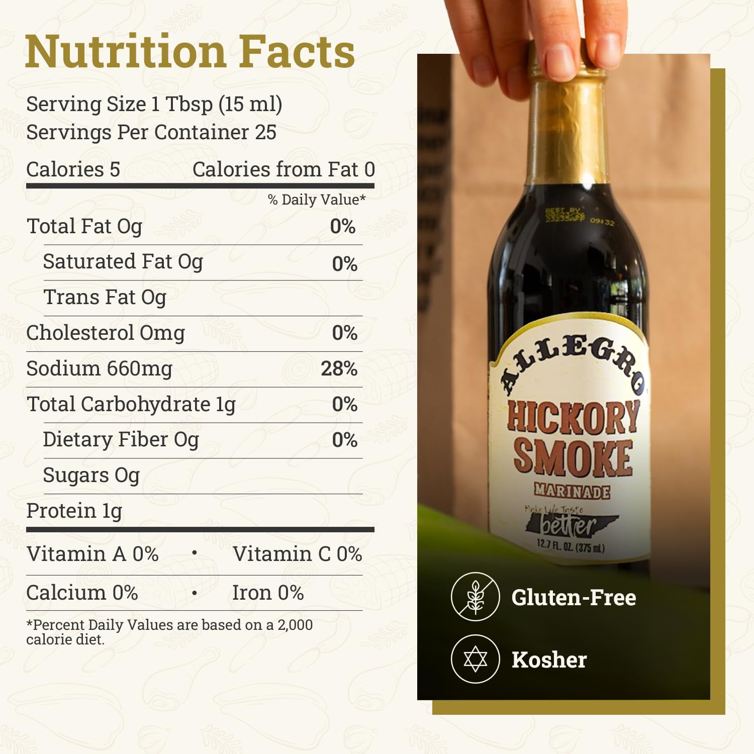 (6 pack) Allegro Hickory Smoke Marinade, 12.7 fl oz