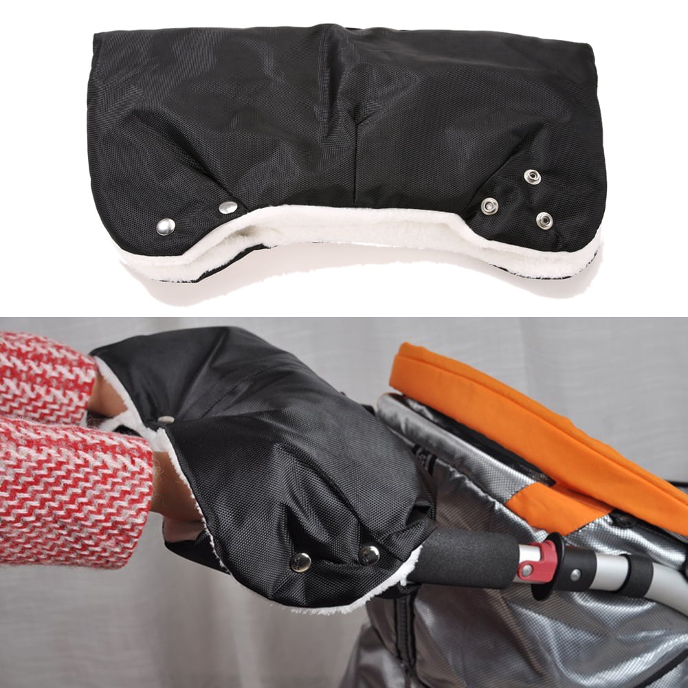 Demarkt Baby Stroller Warm Gloves Waterproof Windproof Pushchair Hand Gloves for All Pram/Stroller/Buggy,Black