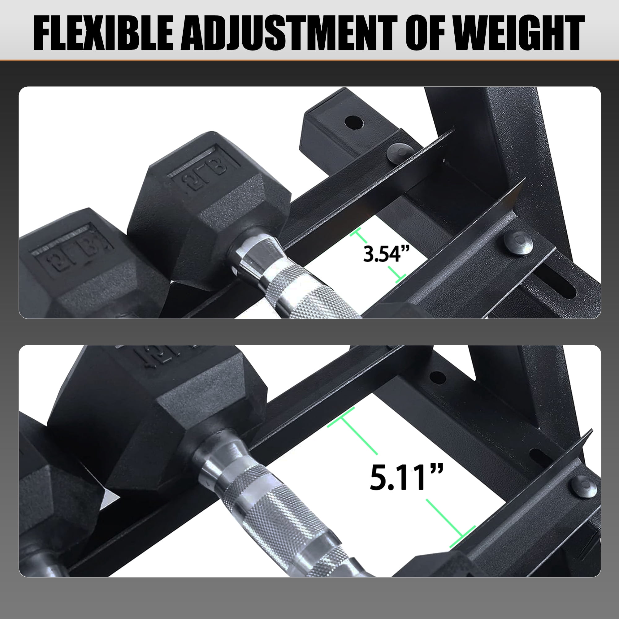 Leumius Dumbbell Rack,3-Tier Adjustable Dumbbell Rack for Home Gym,1100LB Capacity,Steel Home Gym Storage for Weights & Bars,Black