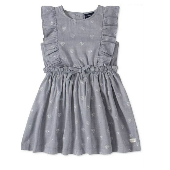 Calvin Klein Grey Toddler Girls Ruffled Heart Dress, 4T