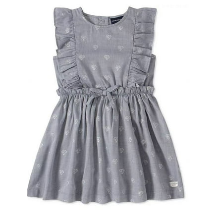 Calvin Klein Grey Toddler Girls Ruffled Heart Dress, 6