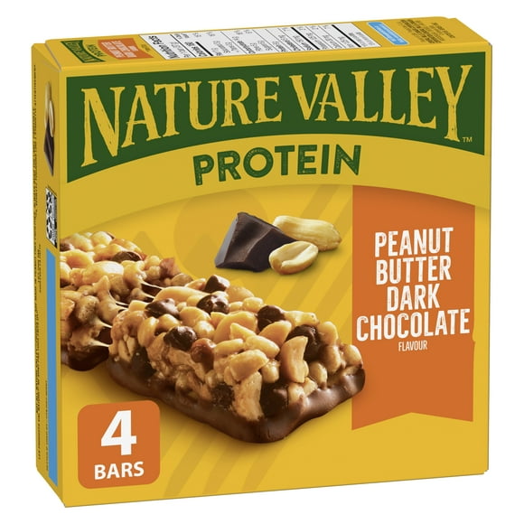 Val Nature Barres aux Protéines, Beurre D’arachide et Chocolat Noir, 4 Barres 4 barres x 37 g, 148 g