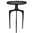 thumbnail image 2 of 22 Inch Metal Round Accent Table, Three Curved Legs, Antique Brown, 2 of 5