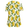 thumbnail image 5 of Lemon Yellow Womens Summer V Neck Zipper Top Short Sleeve T Shirt Off Shoulder Top Casual Classy Loose Shirts, 5 of 7