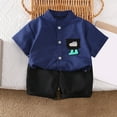 thumbnail image 2 of Jiilone Toddler Boys Outfit Sets Summer Sports Suits Casual Plaid Print Short Sleeve Shirts + Shorts Sets Kids Boys Two Piece Playwear Clothing, 2 of 9
