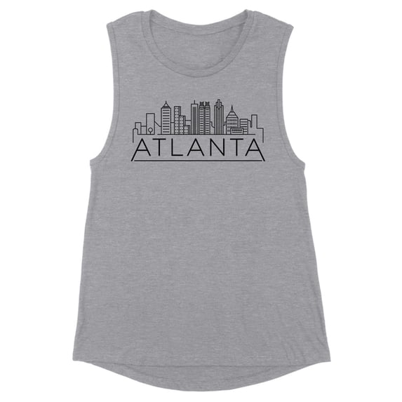 Skyline Atlanta Georgia Women's Muscle Tank X-Large Heather Grey