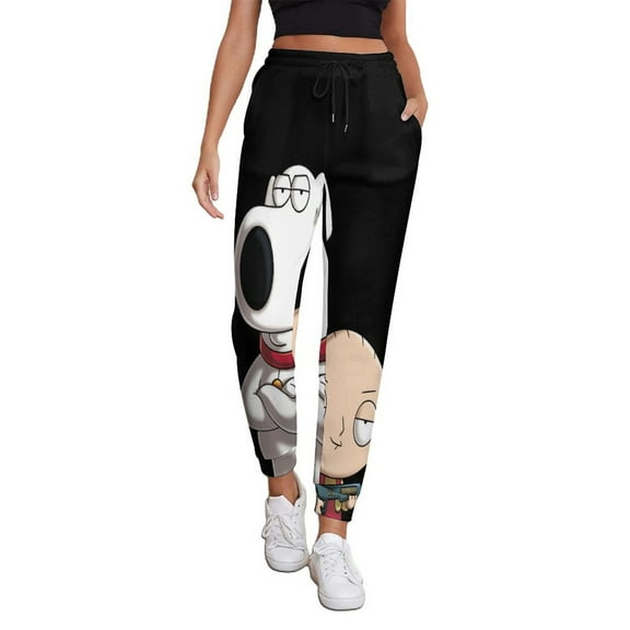 Women Fam-ily Guy Jogger Sweatpants Stylish Loose Drawstring 3D Print Gym Sport Pants