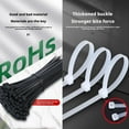 thumbnail image 5 of 12" Cable Tie Buckle, Black, 39lbs Tensile Strength, UV Resistant Cable Ties For Indoor And Outdoor, 5 of 5