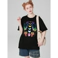 thumbnail image 1 of Camiseta de mujer verano Patrón de Corazón cuello redondoWomen's Fashion Moon Flower Tree Branch Print T-shirt, Simple Casual Round Neck Comfortable T-shirt, Women's Casual Sports Outdoor T-shirtFat, 1 of 7
