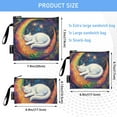 thumbnail image 3 of Haosy 3 Pack Reusable Ziploc Bags BPA Free Healthy Food Storage Bag Leakproof Sandwich Snack Freezer Bags Cat Laying on Moon, 3 of 7