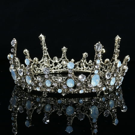 Baroque Bridal Jewelry Vintage Crystal Pearl Queen Crown Tiaras Headband USA