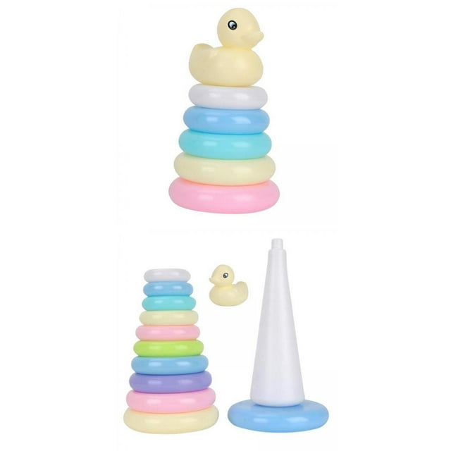 2 Juegos de Juguetes de Anillos Apilables para Bebés, Juguete de Clasificación para Bebés [juguetes Educativos Yotijar Anillos de apilamiento de arcoíris