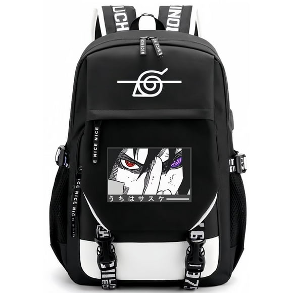 Mochila Huoying Naruto Sasuke de piel sintética de gran capacidad
