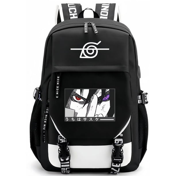 Mochila Huoying Naruto Sasuke de piel sintética de gran capacidad