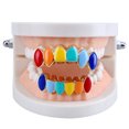 thumbnail image 2 of EeaseCA Colorful Tooth Brace Shiny Teeth Socket Gold Plating Teeth Decoration Teeth Accessories Golden, 2 of 7